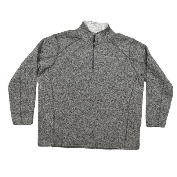 Eddie Bauer Gray Pullover Sweater Men 2XL Polyester Fleece Classic - Picture 1 of 8